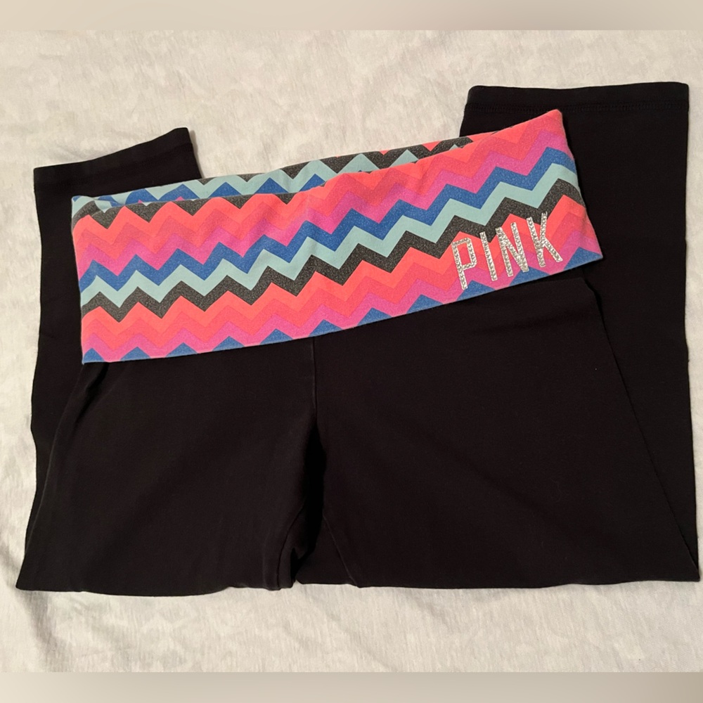 Pink foldover waist leggings
